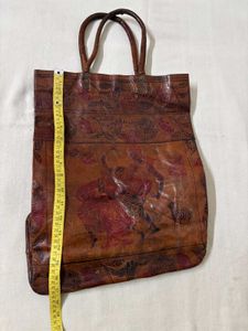 Unique Embossed Leather Tote Bag