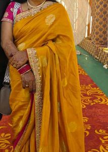 Elegant Yellow &amp; Pink Saree