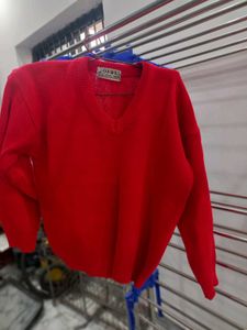Red V-Neck Sweater
