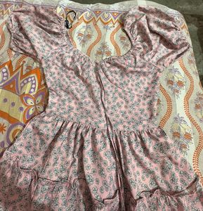 Cute Floral Print Mini Dress