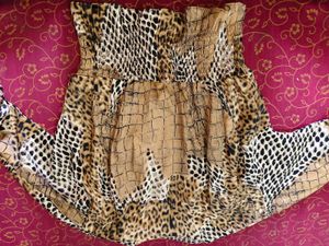 Unique Animal Print Button-Up Blouse