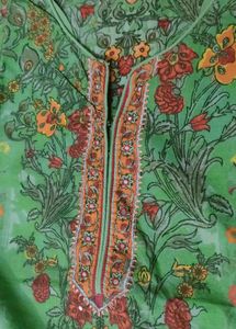 Green Floral Print Grand Look Kurta