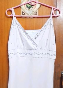Light Pink Beaded Spaghetti Strap Dress