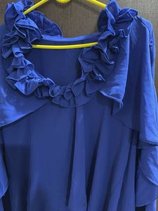 Blue Ruffled Blouse