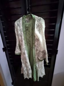 Olive green dress with jacket