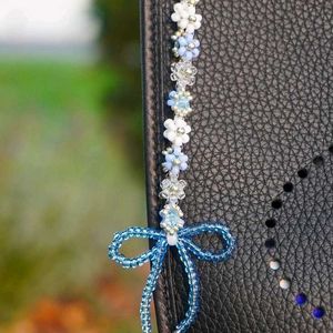 Blue Beaded Flower & Bow