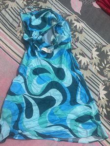 Retro Swirl Print Mini Dress