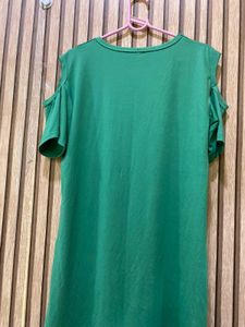 Green Los Angeles Cold Shoulder T-Shirt