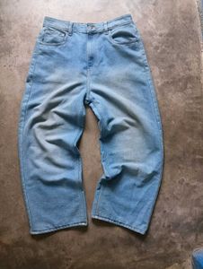 Wide Leg Light Wash Denim Jeans