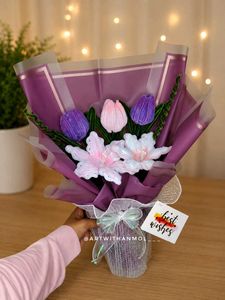 Handmade Lavender Themed PipeCleaner Flower Bouque