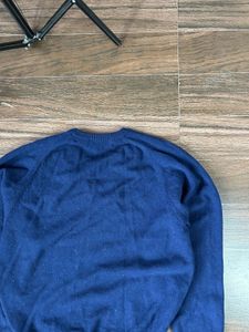 Burberrys Blue V-Neck Sweater