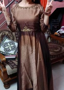 price drop 📉 Full Flare Brown Kurta