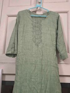 💥Grape Green Embellished Kurta