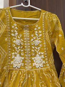 Stylish Yellow Kurta with Embroidery