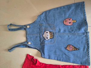 Cute Denim Dress &amp; Minnie Mouse Top