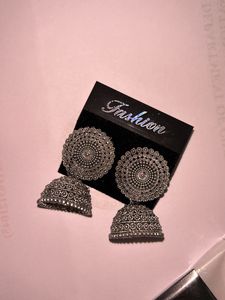Silver oxidised earings