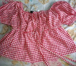 Red Gingham top