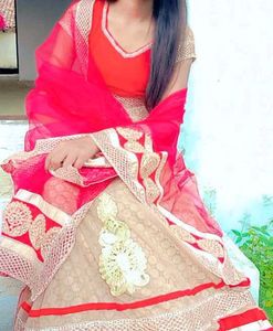 Stunning Red &amp; Gold Lehenga Choli