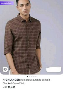 Highlander Brown White Check Shirt