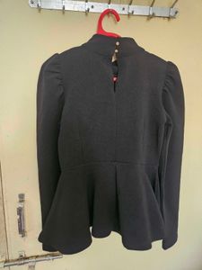 Chic Black Peplum Top