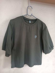 Olive Green Cropped T-Shirt
