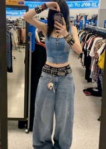 Patchwork Denim Zip-Up Crop Top