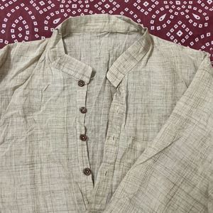 Elegant Beige Linen Kurta