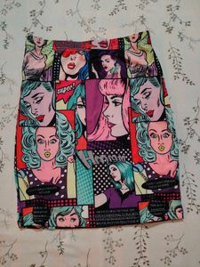 Comic Print Mini Skirt