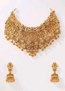 Antique Gold Necklace and Earrings Set