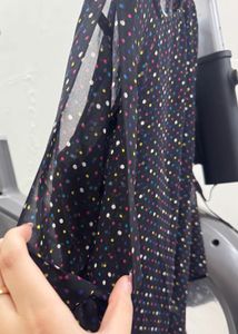 Sheer Polka Dot Bell Sleeve Top