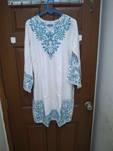 Embroidered White Kurta