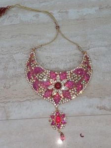 Exquisite Pink Kundan and zarkan Bridal Jewellery