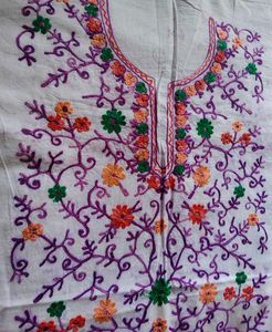 Embroidered White Dress suit Fabric