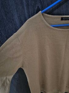 Beige Long Sleeve Top