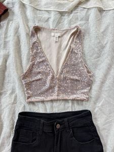 Sparkly Sequin Crop Top