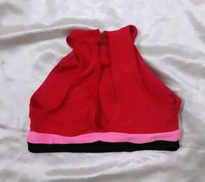 Justice Sport Red Crop Top