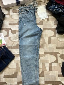 Acid Wash Ripped Denim Jeans