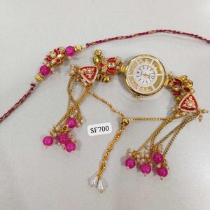 Designer Watch bracelet with bhai rakhi
