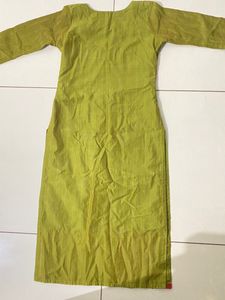 Green Kruti With Patch Work