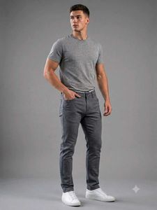 Classic Slim Fit Grey Chinos