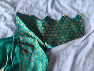 Green &amp; Gold Brocade lehanga