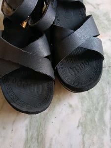 Black Strappy Flat Sandals