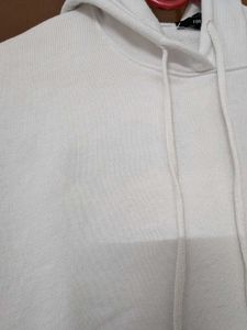 White Cropped Hoodie (a light stain is there)