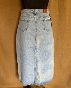 Denim Midi Skirt with Tie-Front Top