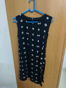 Stylish Navy Blue Printed Dress