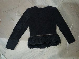 Black Lace Detail Jacket