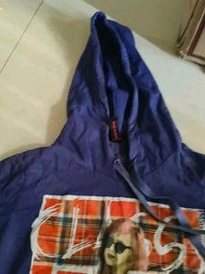 Blue Graphic Print Hoodie