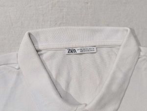 Zara Classic White Polo Shirt