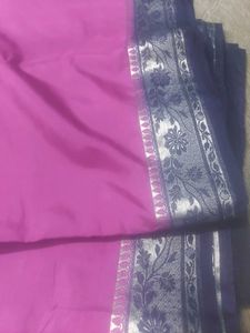 Elegant Pink Saree Without blouse