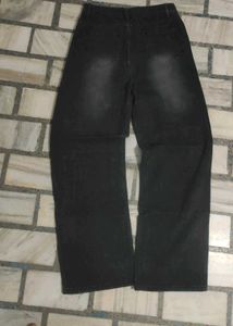 black baggy wide leg jeans